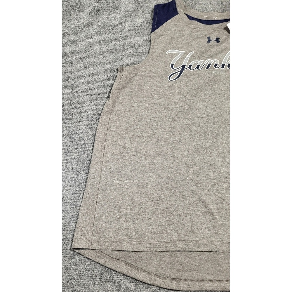 WOMENS UNDER ARMOUR MLB HEATGEAR NEW YORK YANKEES VEST TANKS Sz M GRAY/BLUE NWT - Picture 3 of 10